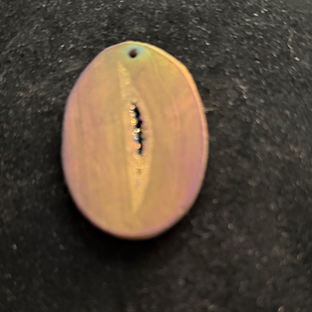 Iridescent Oval Pendant 2” long